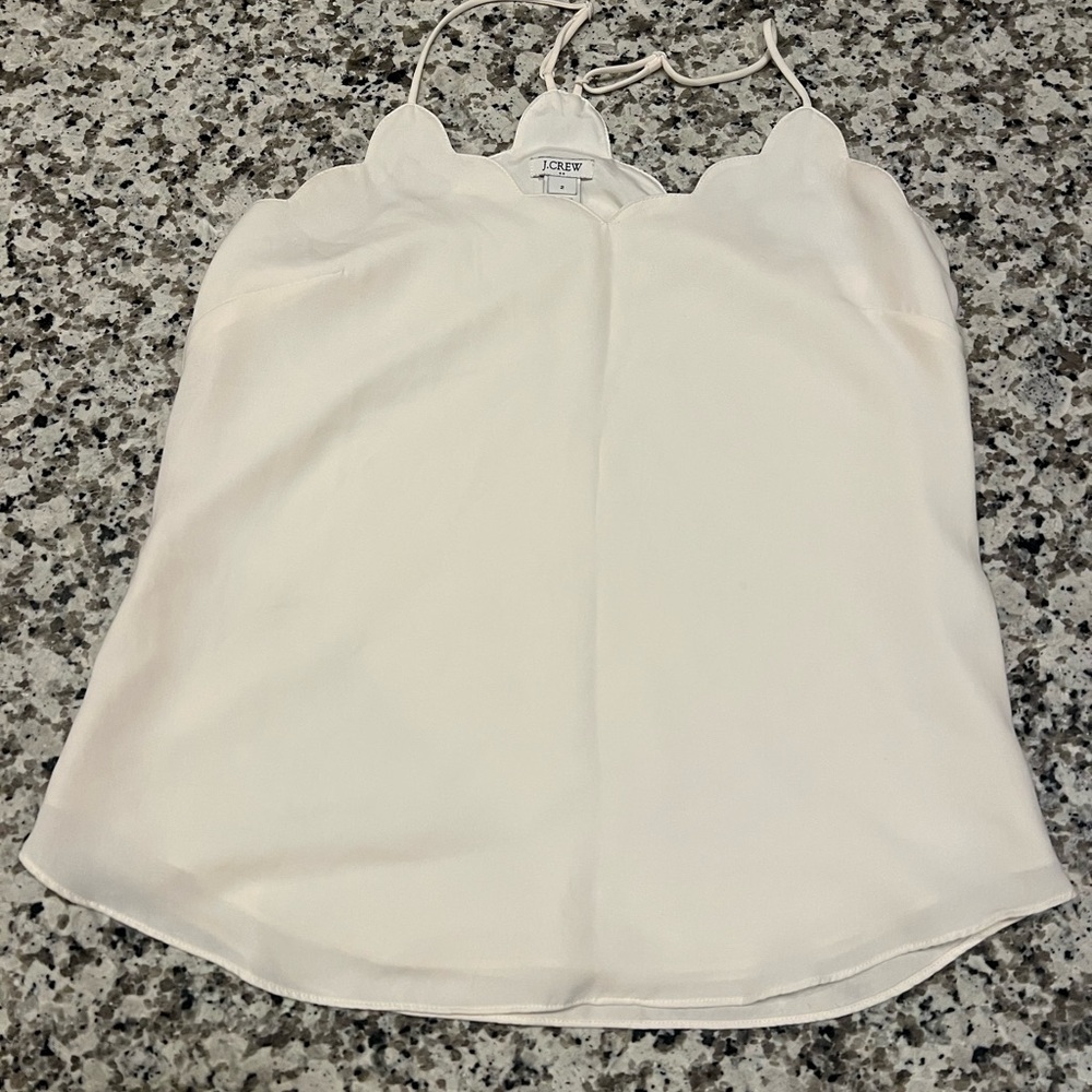 J. Crew Cream Scalloped Camisole
